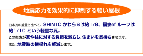 地震応力を効果的に抑制する軽い屋根